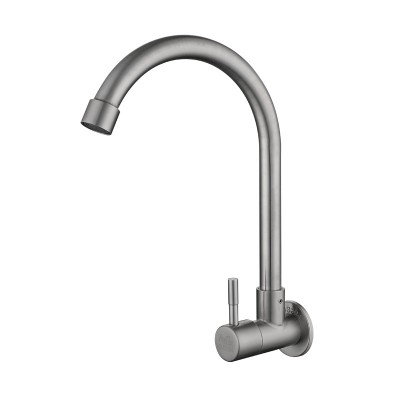 Ideal 7049 Factory Sus304 Stainless Steel Wall Mount Cheap Hot Cold Mixer Tap Quality Kitchen Sink Faucet Pure Water Function