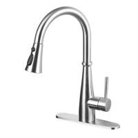 Brushed nickel kitchen faucet with Pull-Out Spout single-lever mixer taps with deck plate