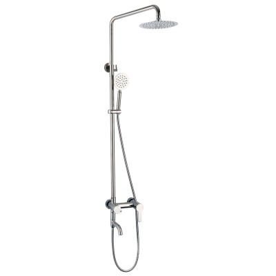 65" Stainless Steel Rainfall Shower Panel with Jets and Brass Hand Shower